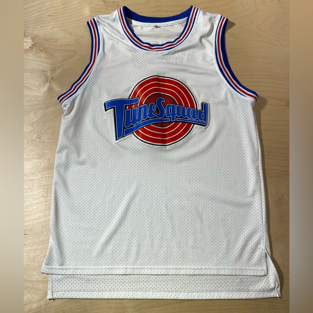White Tune Squad Basketball Jersey Large (LM)